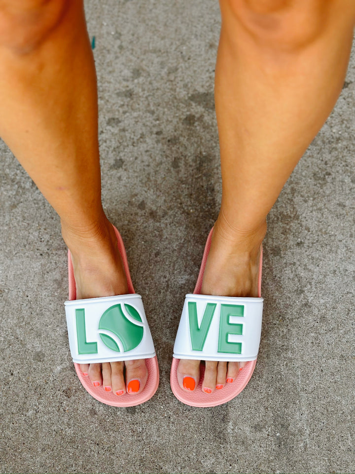 Love Tennis Slides | Pink