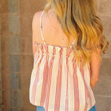 Sunshine Tienda | Cherry Pinstripe Daphne Top