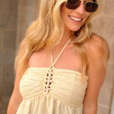 Adelyn Rae | Celine Ombre Halter Maxi Dress - Green/Cream
