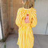 Maison Marigold | Porto Popover-  Yellow Stripe