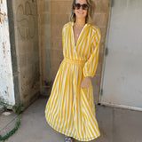 Maison Marigold | Porto Popover-  Yellow Stripe