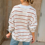 Free People | Palm Springs Striped Pullover - Washed Blue Combo