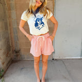 Buttermelon | Casual Striped Drawstring Shorts - Red Multi