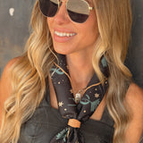 Jenni Earle | Silk Scarf - “Lasso the Stars” - Square Neck & Hair Scarf