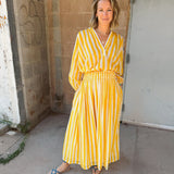 Maison Marigold | Porto Popover-  Yellow Stripe