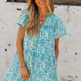 J. Marie | The Nina V-Neck Dress - Turquoise