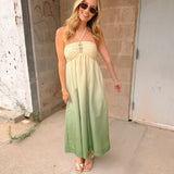 Adelyn Rae | Celine Ombre Halter Maxi Dress - Green/Cream