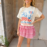 Buttermelon | Tiered Ruffled Gingham Short - Red