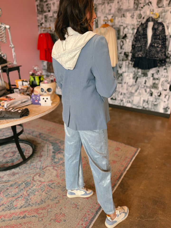 Drew Blazer With Sweatshirt Insert - Denim Blue