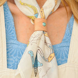Jenni Earle | Leather Bandana Slide - Studded Diamond - Scarf Ring