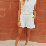 Perfect White Tee | Sloane French Terry Muscle Tank - Bright Ivory