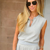 Perfect White Tee | Sloane French Terry Muscle Tank - Heather Grey