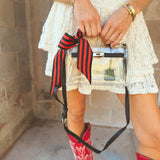Gameday Luxe | The Mini Andrea Clear Top Handle Bag - Black