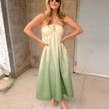 Adelyn Rae | Celine Ombre Halter Maxi Dress - Green/Cream