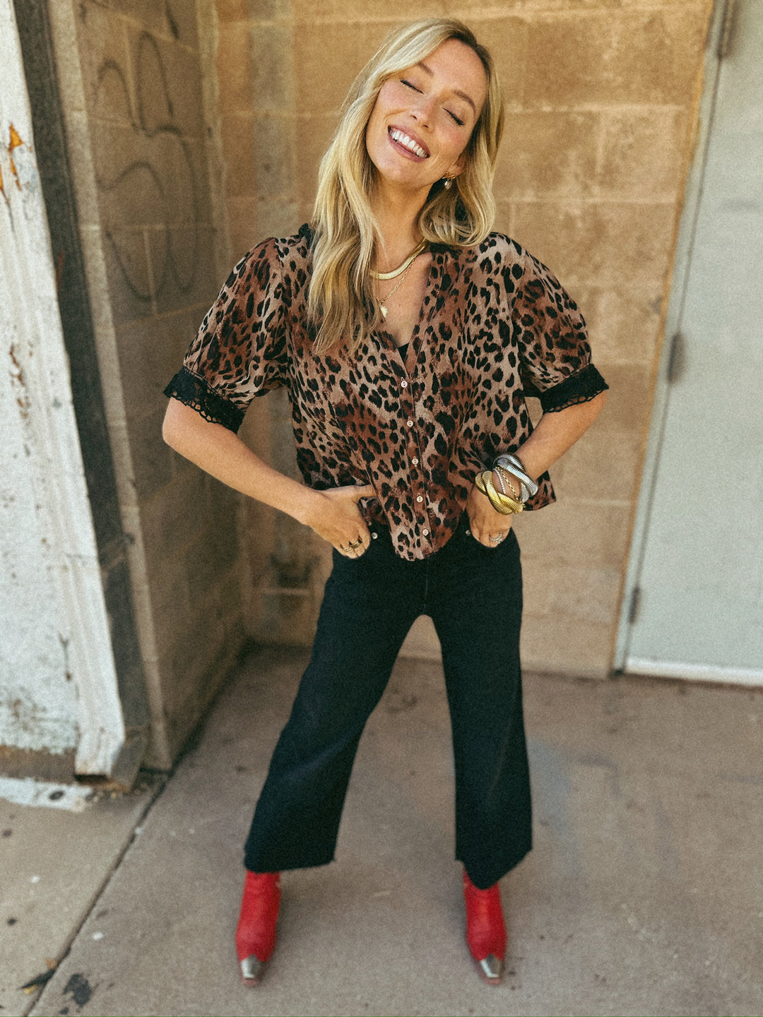 Free People | My Love Blouse Printed - Leopard Combo