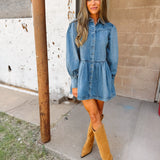 Free People | Marris Denim Mini - Washed Mid Blue Wash