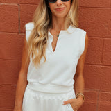 Perfect White Tee | Sloane French Terry Muscle Tank - Bright Ivory