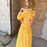 Maison Marigold | Porto Popover-  Yellow Stripe