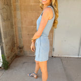 Z Supply | Mattie Jersey Denim Mini Dress - Ocean Air Indigo