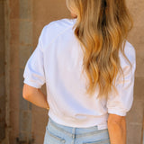 Perfect White Tee | Effie Bubble Sleeve Sweatshirt - White
