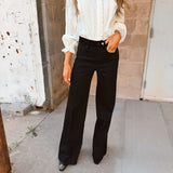 Good American | Soft Tech Good Waist Palazzo Jeans - Black