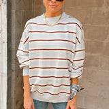 Free People | Palm Springs Striped Pullover - Washed Blue Combo