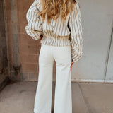 Free People | Devon Striped Balloon Funnel-Neck Jacket - Ivory Combo