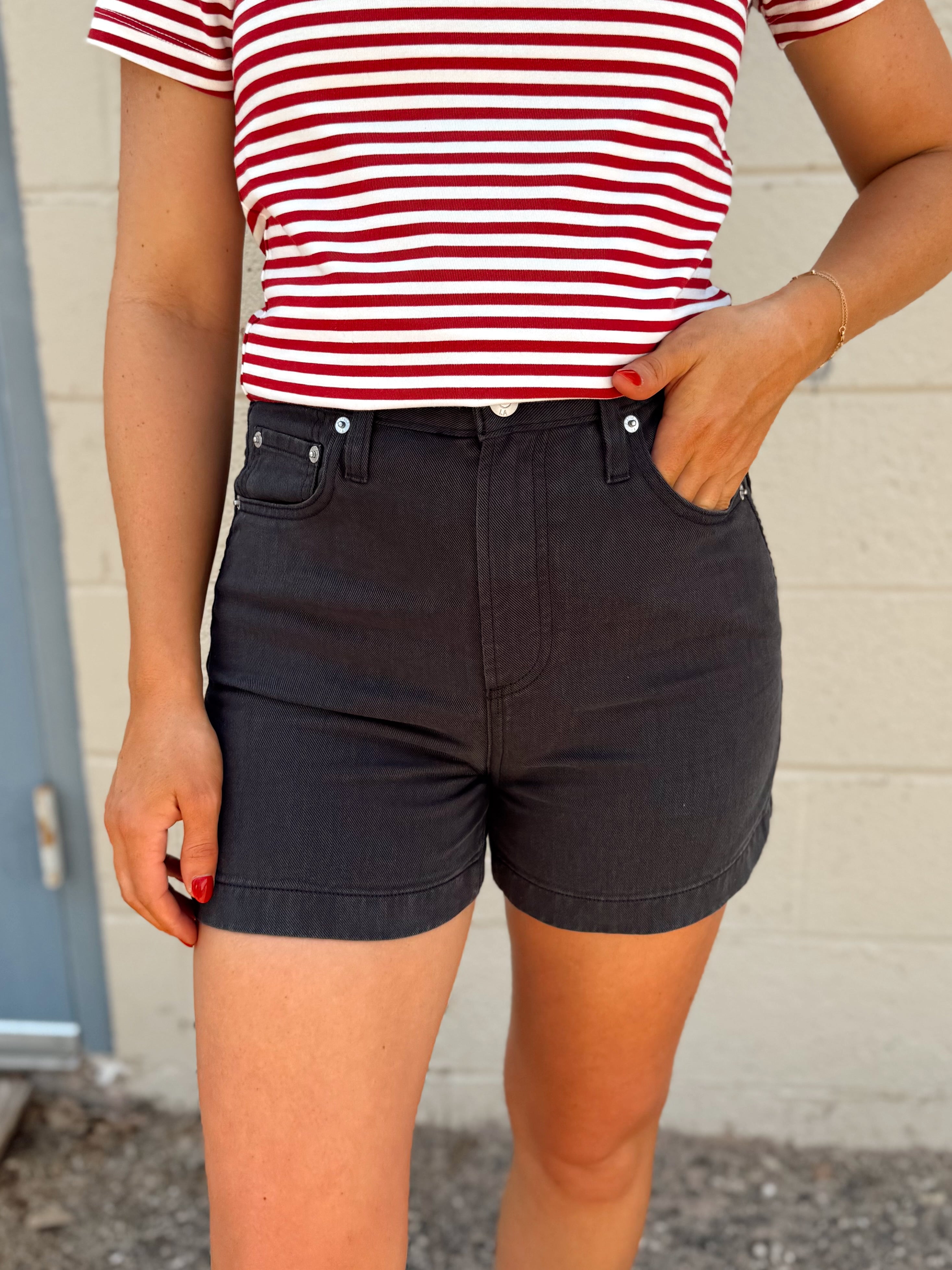 Pistola Kimora Hight Rise Linen Short - Bristol Black – Shop Estilo