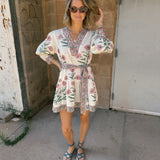Maison Marigold | Mykonos Mini Dress- Pink Flower