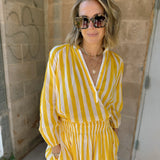 Maison Marigold | Porto Popover-  Yellow Stripe