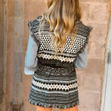 Elan | Sleeveless Sweater Cardigan - Black