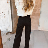 Good American | Soft Tech Good Waist Palazzo Jeans - Black