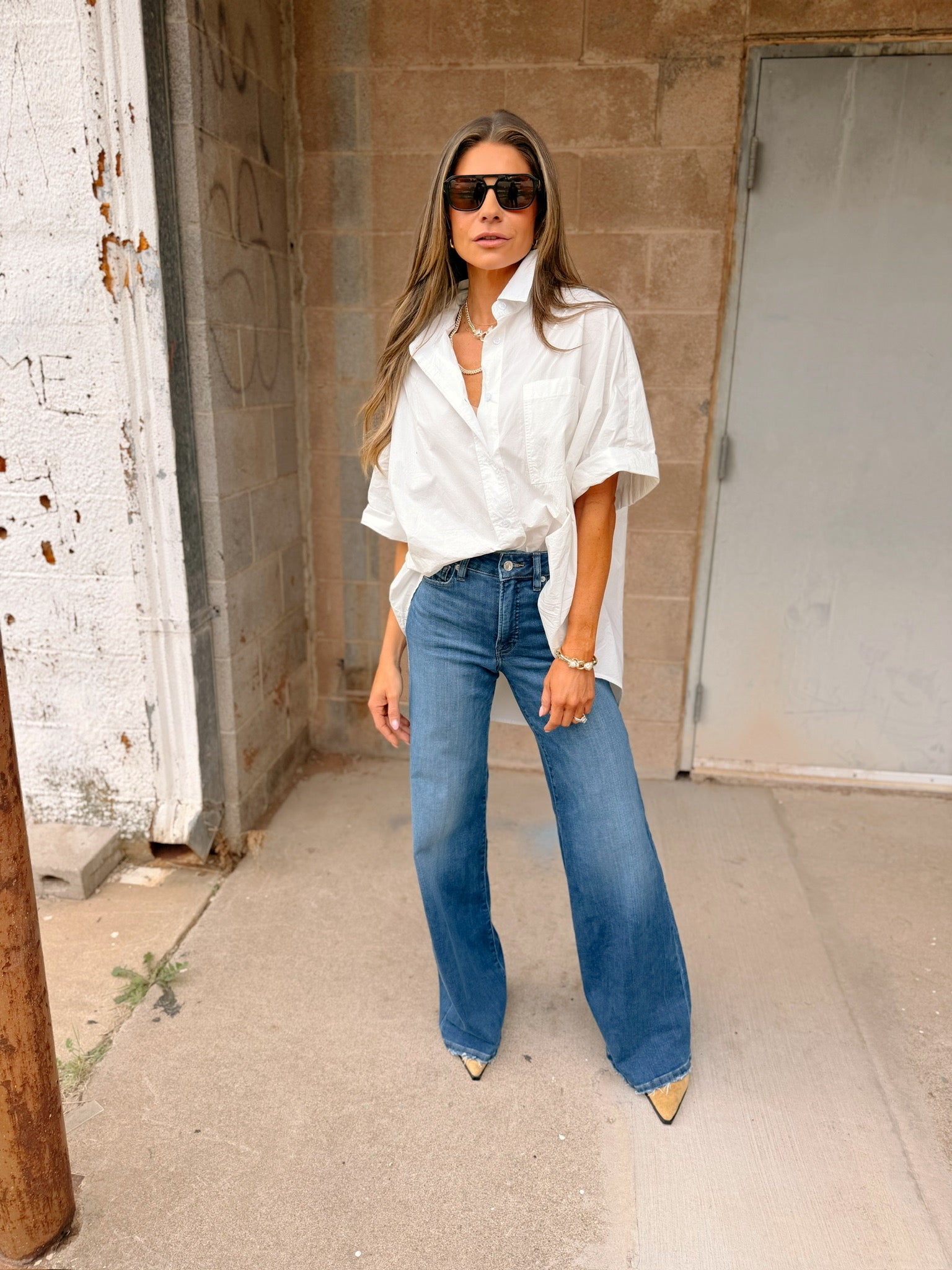 Good American | Soft Tech Good Waist Palazzo Jean - Ridicule