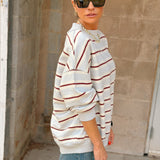 Free People | Palm Springs Striped Pullover - Washed Blue Combo
