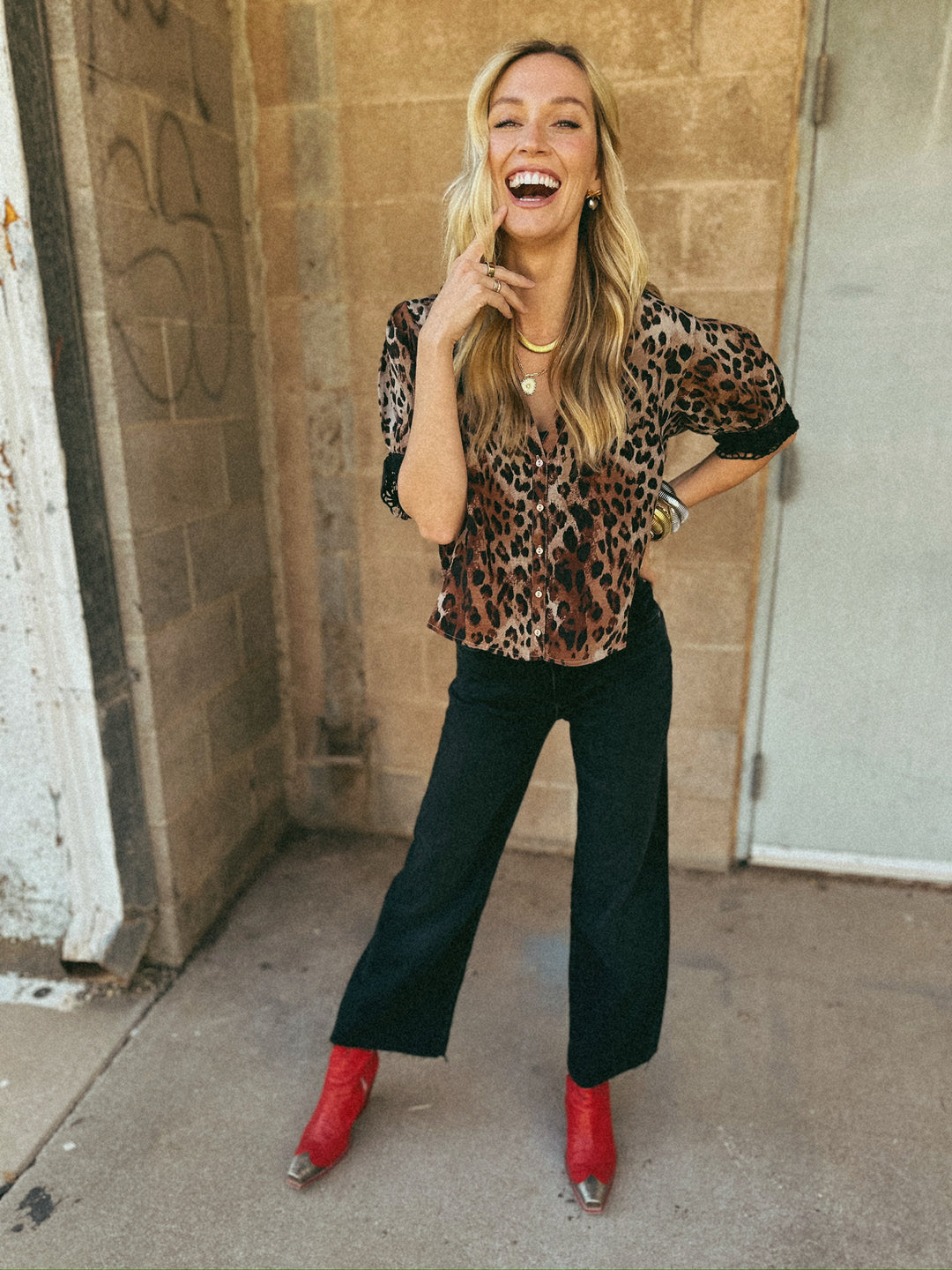 Free People | My Love Blouse Printed - Leopard Combo