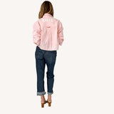 Kerri Rosenthal | Tia Love Stripe Shirt - Hardly Pink- White