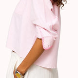 Kerri Rosenthal | Tia Love Stripe Shirt - Hardly Pink- White