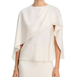 Lucy Paris | Fiona Cape Satin Top - Ivory