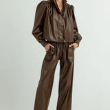 We Are Sundays | Vegan Leather Elodie Jacket - Espresso