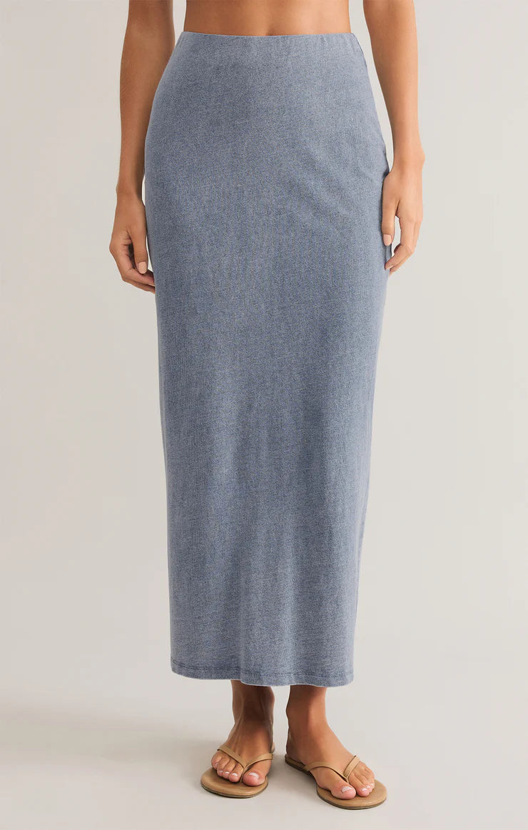 Z Supply | Gail Jersey Denim Midi Skirt - Indigo