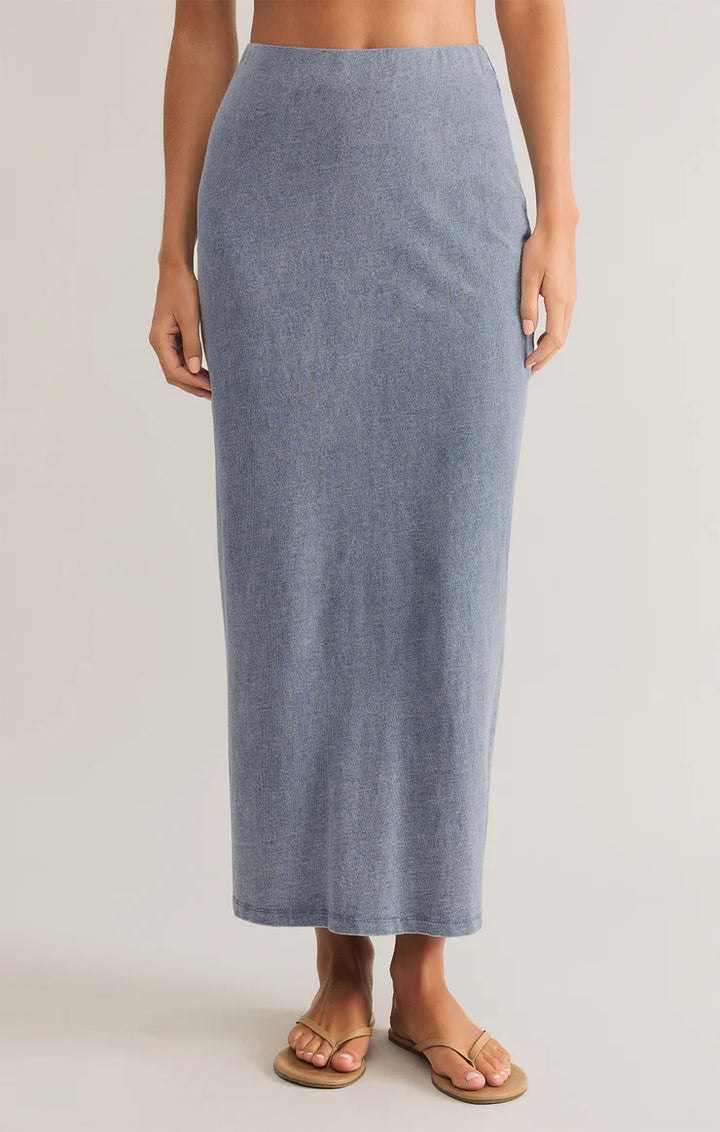 Z Supply | Gail Jersey Denim Midi Skirt - Indigo