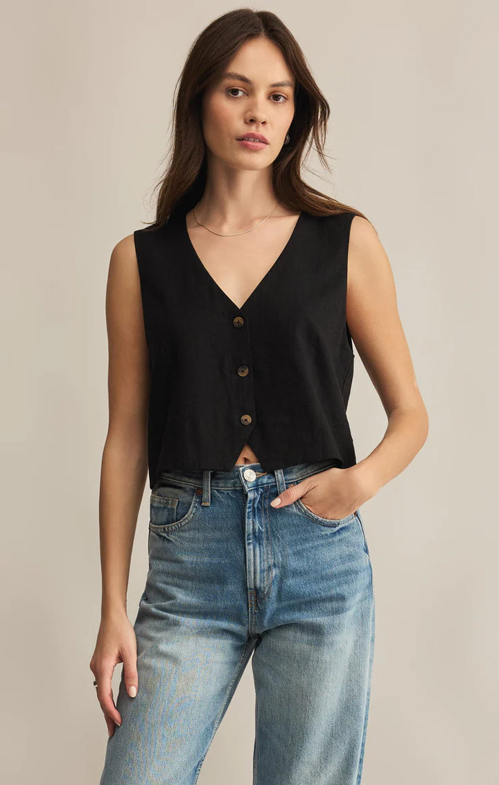Z Supply | Marta Linen Vest - Black