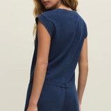 Z Supply | Camino Jersey Denim Top- Indigo