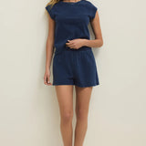 Z Supply | Camino Jersey Denim Top- Indigo