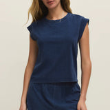Z Supply | Camino Jersey Denim Top- Indigo