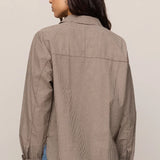 Z Supply | On Duty Gingham Button Up Top - Chocolate
