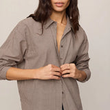 Z Supply | On Duty Gingham Button Up Top - Chocolate