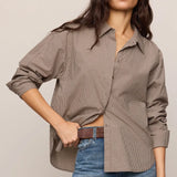 Z Supply | On Duty Gingham Button Up Top - Chocolate