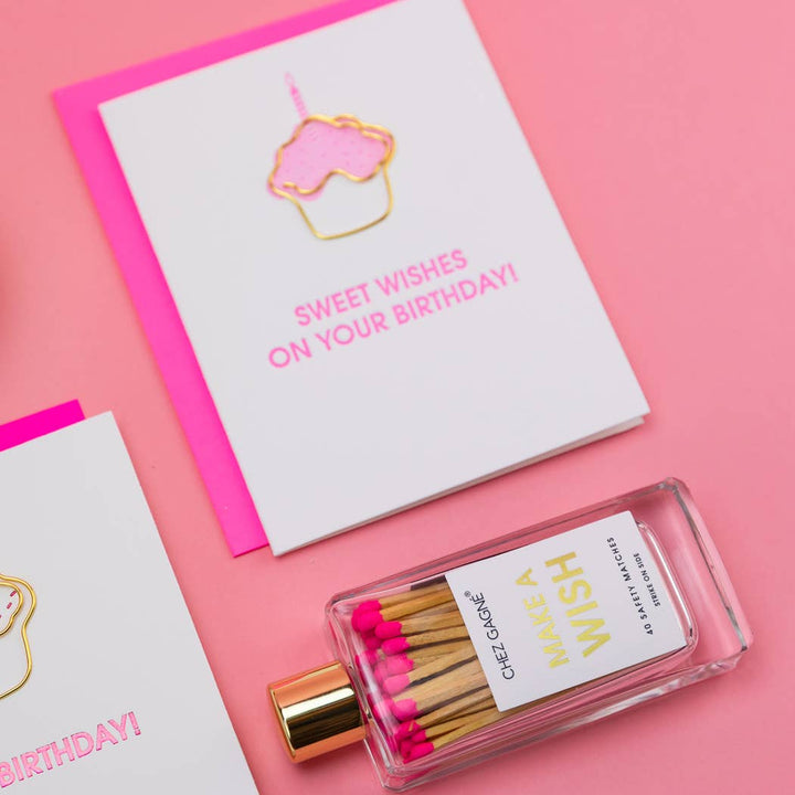 Sweet Wishes On Your Birthday - Birthday - Cupcake Paperclip Card