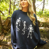 Friday + Saturday | Dancing Skeletons Mockneck - Navy